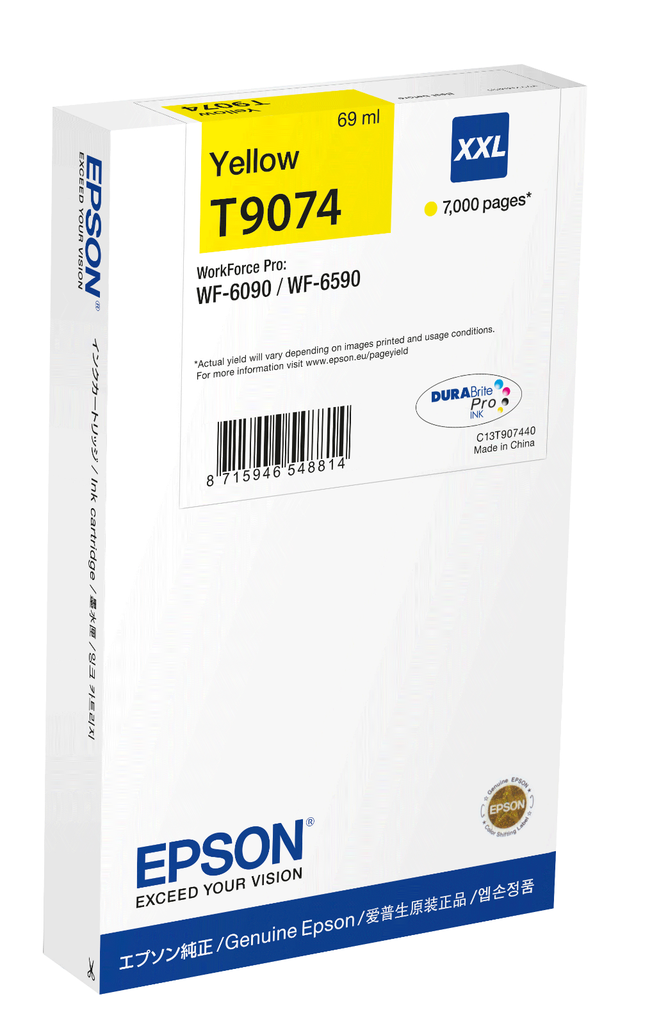 Epson T9074N / C13T90744N yellow XXL ink cartridge, 7,000 pages