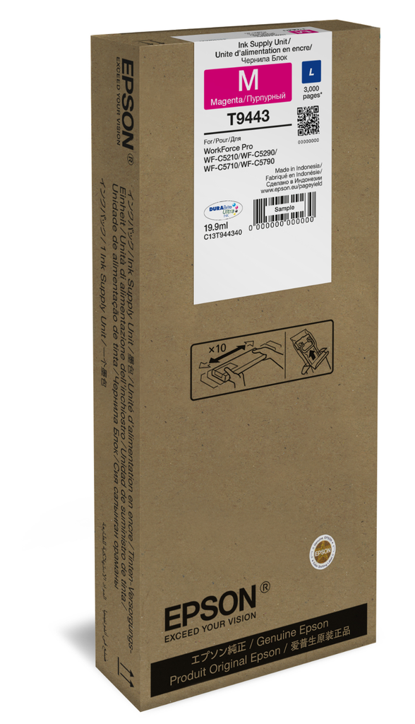 Epson T9443 / C13T944340 magenta ink cartridge, 3,000 pages
