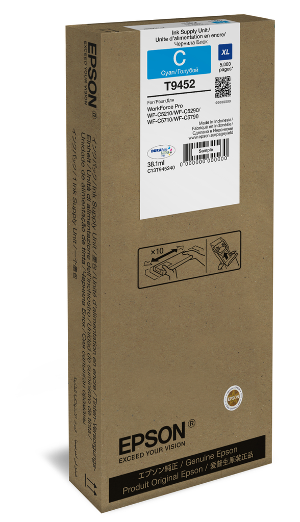 Tintenpatrone Epson T9452 / C13T945240 Cyan XL, 5.000 Seiten