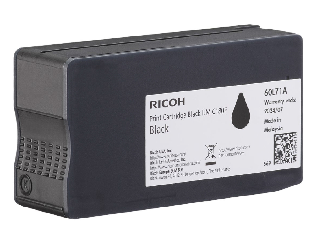 Ricoh C180BK / 408517 black ink cartridge, 2,000 pages