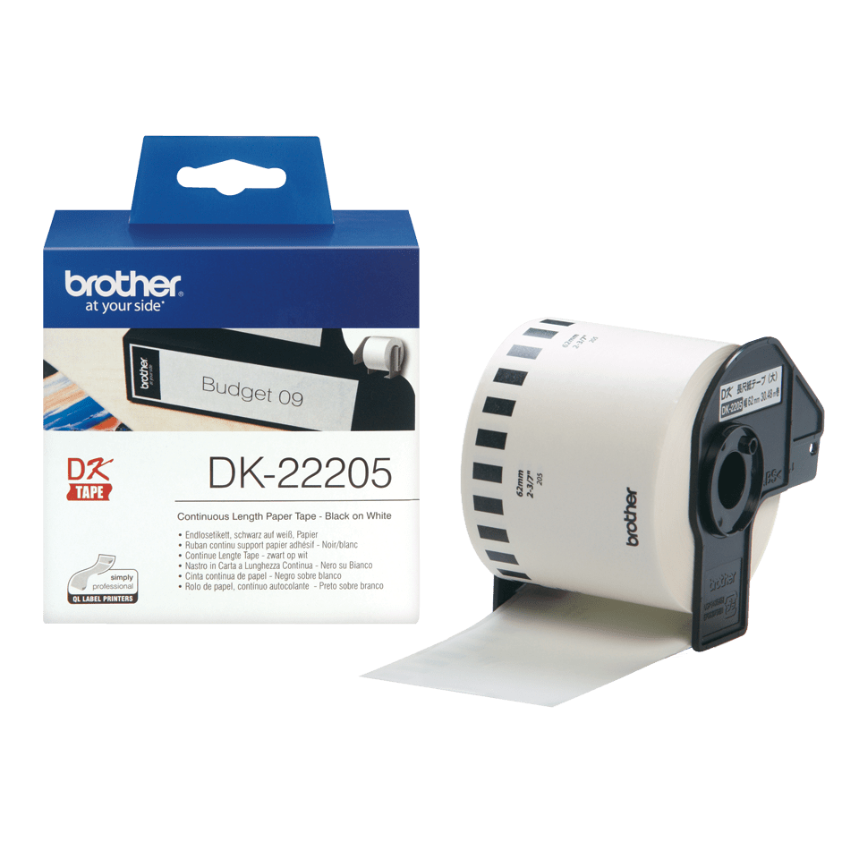 [DK22205] Brother Endlospapierrolle DK-22205 / DK22205, schwarz auf weiß, 62 mm x 30,48 m