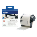 Rouleau continu papier Brother DK-22205 / DK22205, noir sur blanc, 62 mm x 30,48 m