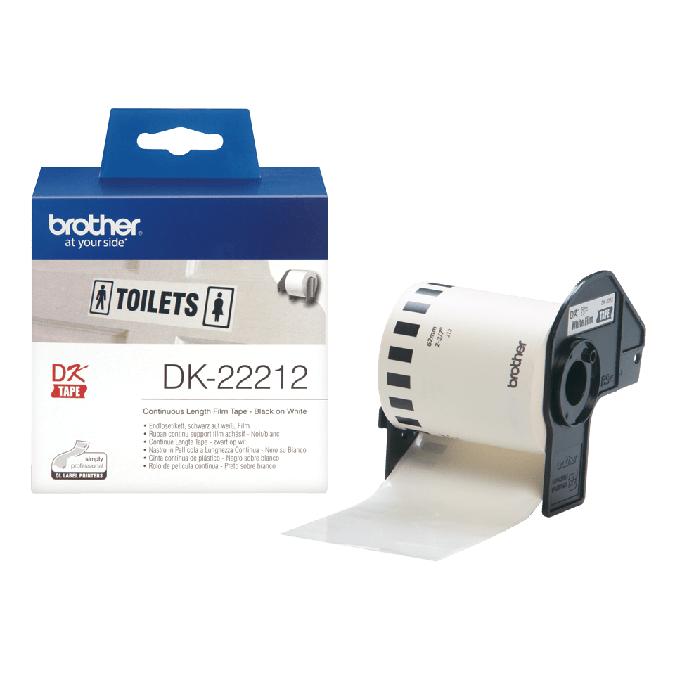 [DK22212] Rouleau continu film Brother DK-22212 / DK22212, noir sur blanc, 62 mm x 15,24 m