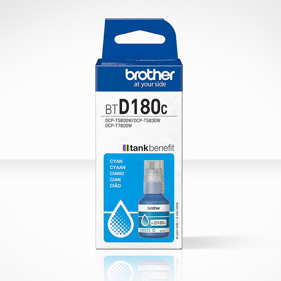 [BTD180C] Brother BT-D180C / BTD180C cyan ink bottle, 5,000 pages
