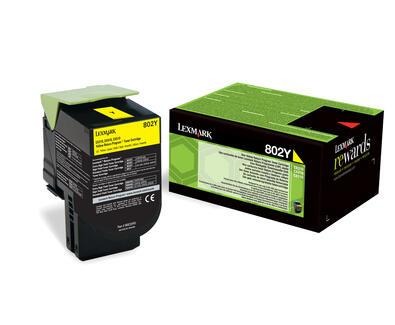 Lexmark 802Y / 80C20Y0 yellow toner, 1,000 pages