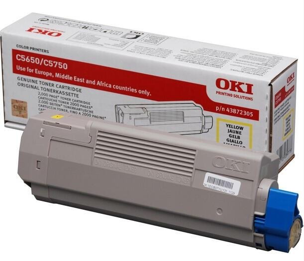 OKI 43872305 yellow toner, 2,000 pages