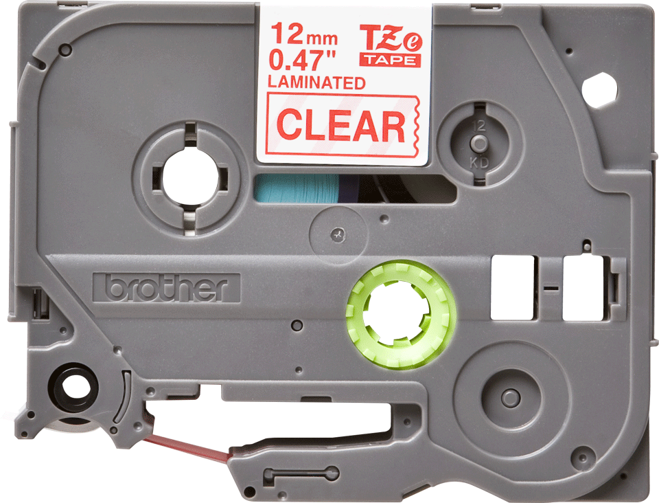 Brother TZe-132 / TZE132 laminated tape, red on clear, 12 mm x 8 m