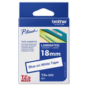 Brother TZe-243 / TZE243 laminated tape, blue on white, 18 mm x 8 m