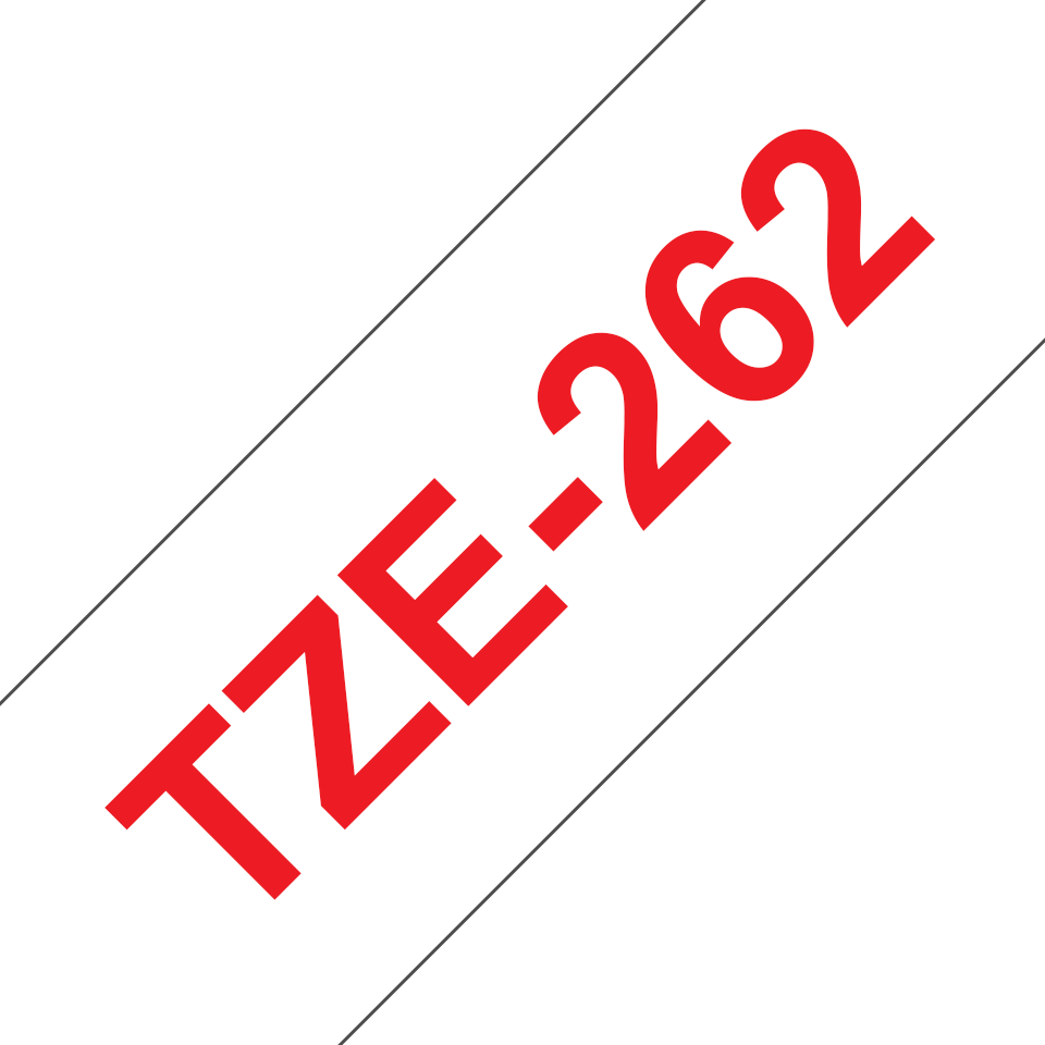 Brother Schriftband laminiert TZe-262 / TZE262, rot auf weiß, 36 mm x 8 m