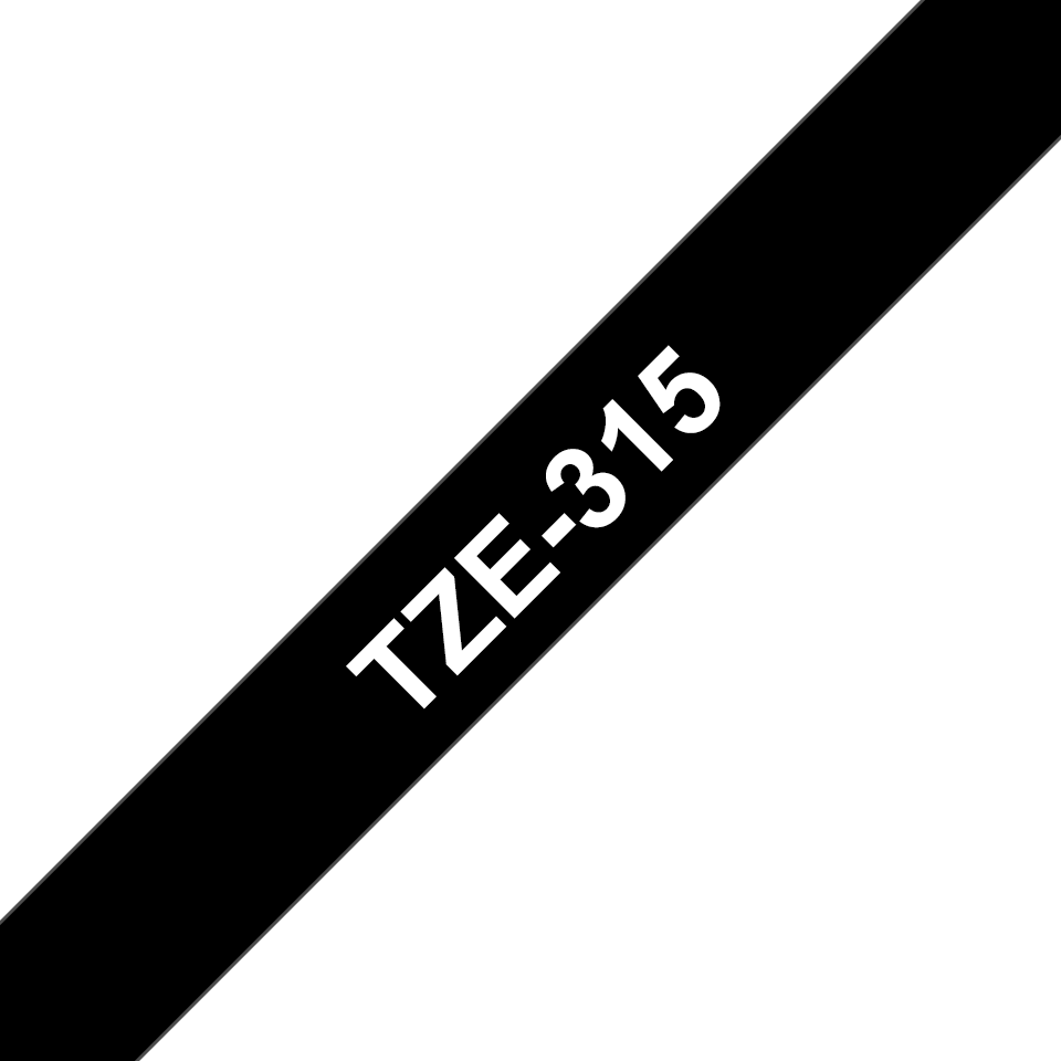 Brother TZe-315 / TZE315 laminated tape, white on black, 6 mm x 8 m