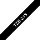 Brother TZe-315 / TZE315 laminated tape, white on black, 6 mm x 8 m