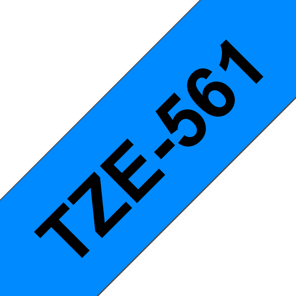 Ruban laminé Brother TZe-561 / TZE561, noir sur bleu, 36 mm x 8 m
