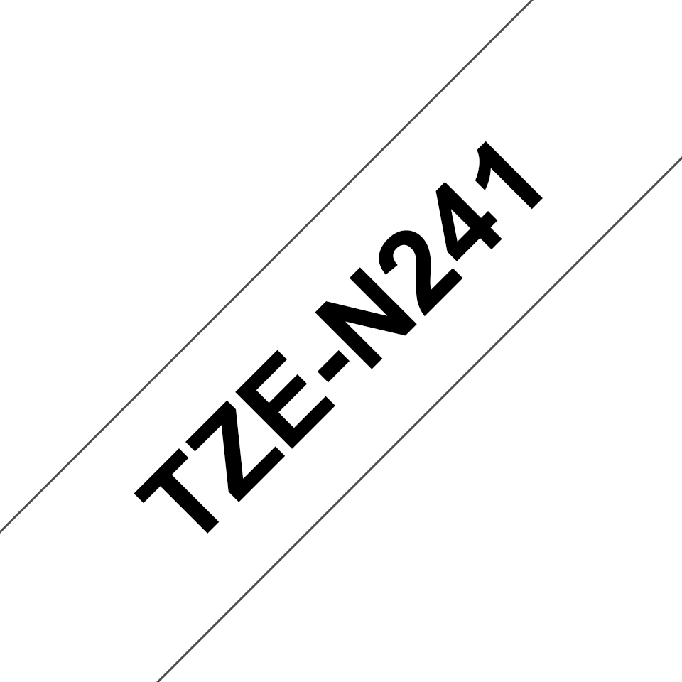 Brother TZe-N241 / TZEN241 non-laminated tape, black on white, 18 mm x 8 m