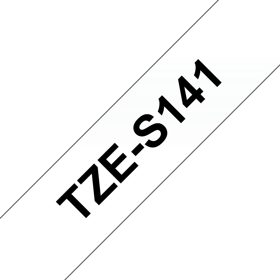 Ruban adhésif puissant Brother TZe-S141 / TZES141, noir sur transparent, 18 mm x 8 m