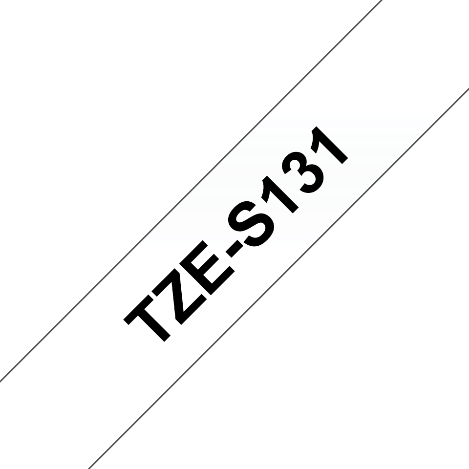 Brother Schriftband extra stark klebend TZe-S131 / TZES131, schwarz auf transparent, 12 mm x 8 m
