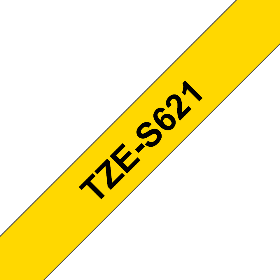 Brother TZe-S621 / TZES621 strong adhesive tape, black on yellow, 9 mm x 8 m
