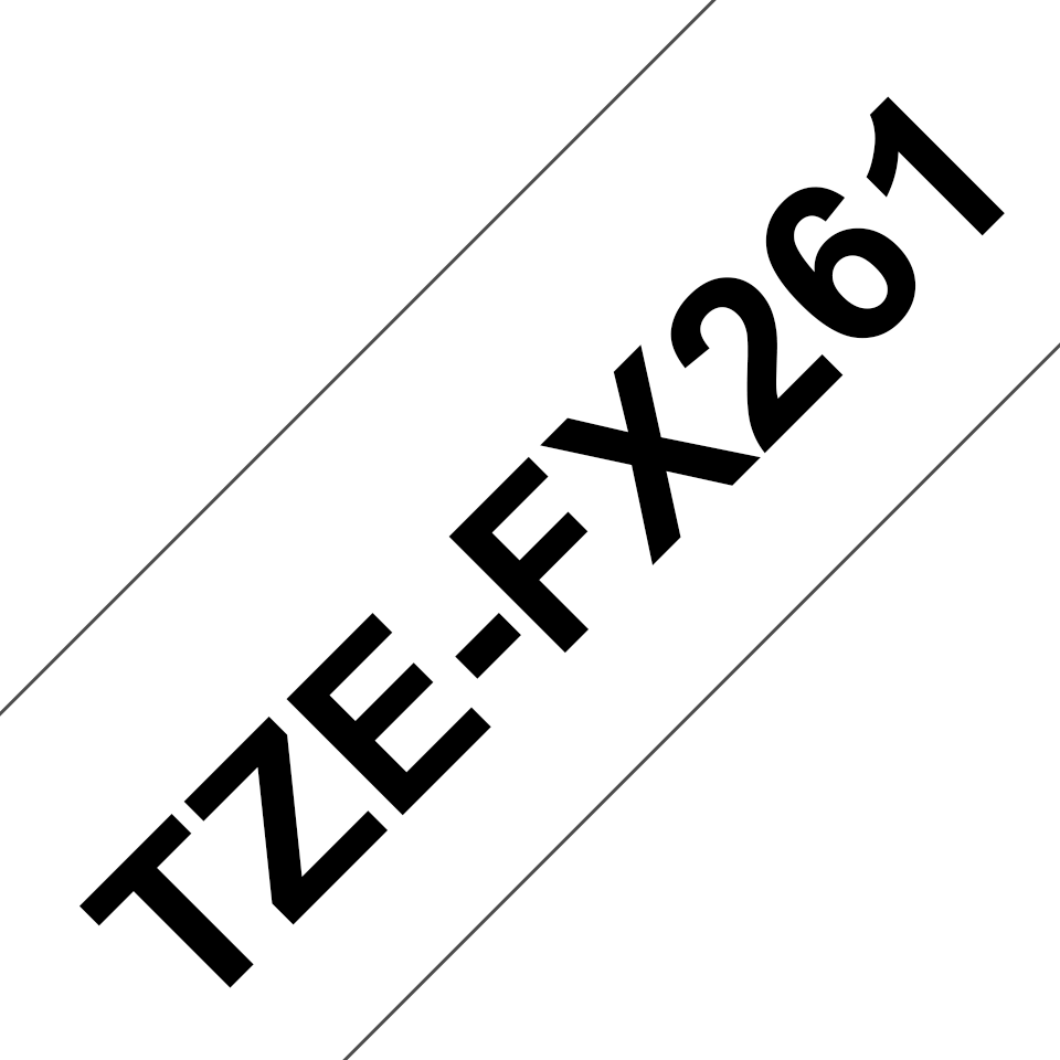 Ruban flexible Brother TZe-FX261 / TZEFX261, noir sur blanc, 36 mm x 8 m