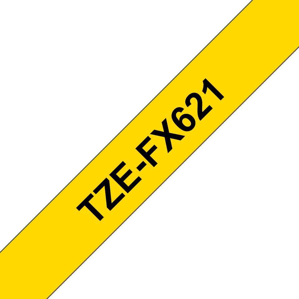 [TZEFX621] Brother TZe-FX621 / TZEFX621 flexible id tape, black on yellow, 9 mm x 8 m