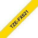 Brother TZe-FX621 / TZEFX621 flexible id tape, black on yellow, 9 mm x 8 m