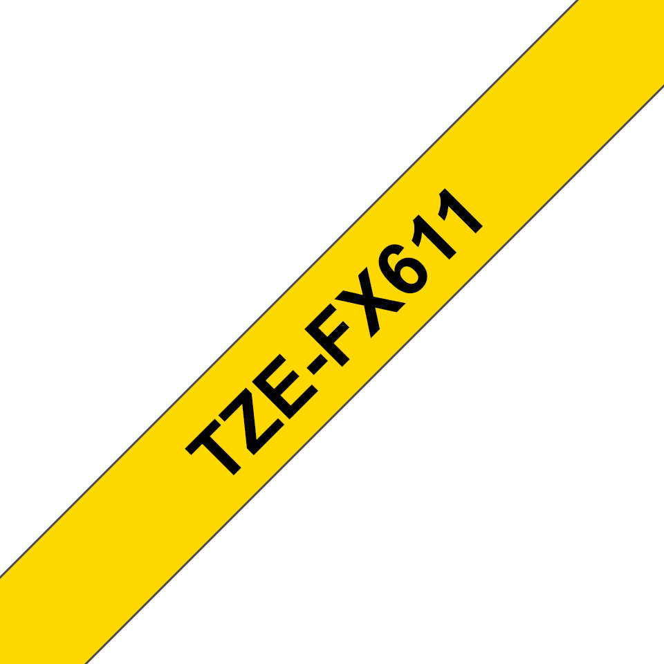 Brother Flexi-Tape TZe-FX611 / TZEFX611, schwarz auf gelb, 6 mm x 8 m