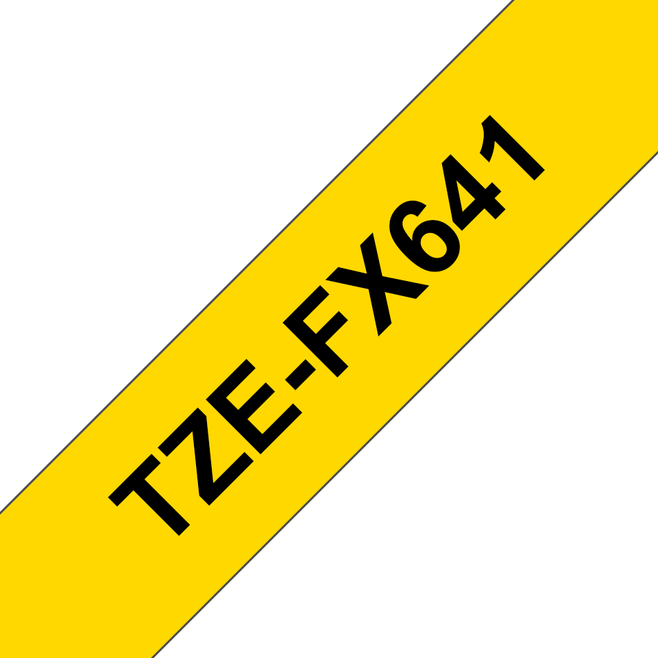 Brother TZe-FX641 / TZEFX641 flexible id tape, black on yellow, 18 mm x 8 m