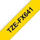 Brother TZe-FX641 / TZEFX641 flexible id tape, black on yellow, 18 mm x 8 m