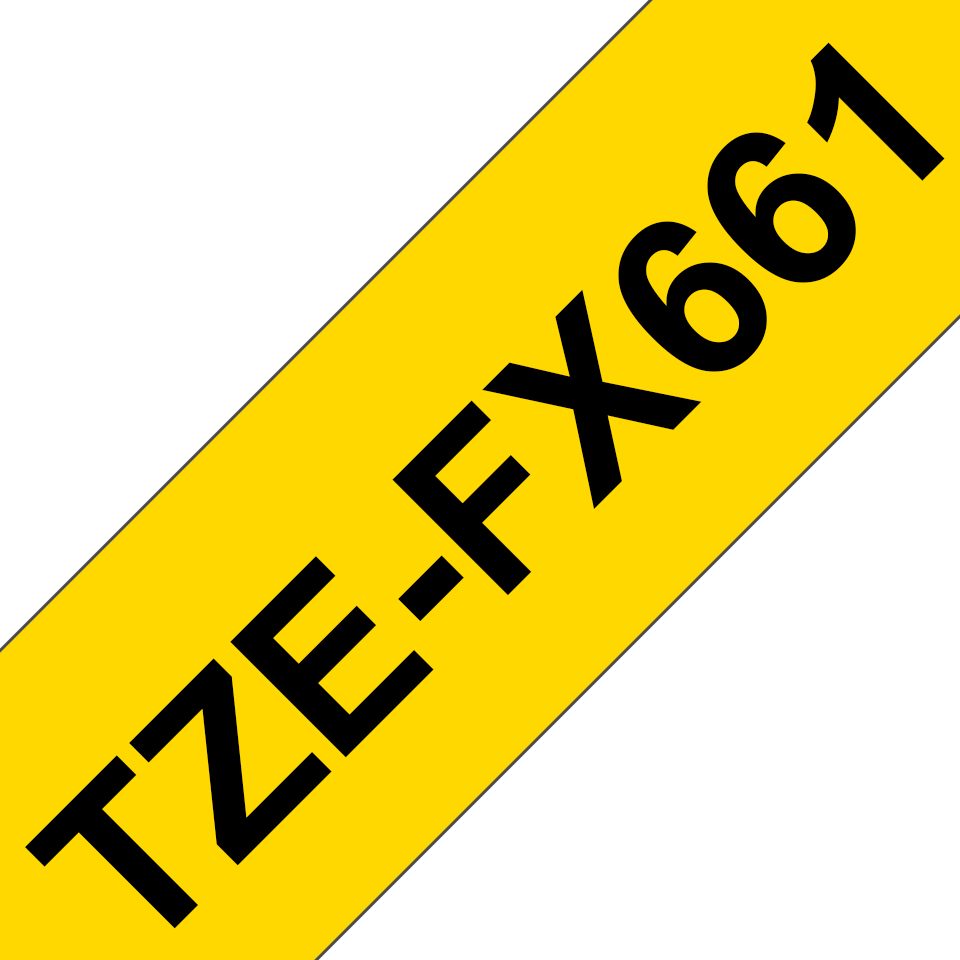 Brother TZe-FX661 / TZEFX661 flexible id tape, black on yellow, 36 mm x 8 m