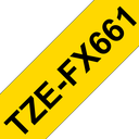 Brother TZe-FX661 / TZEFX661 flexible id tape, black on yellow, 36 mm x 8 m