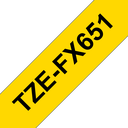 Brother TZe-FX651 / TZEFX651 flexible id tape, black on yellow, 24 mm x 8 m