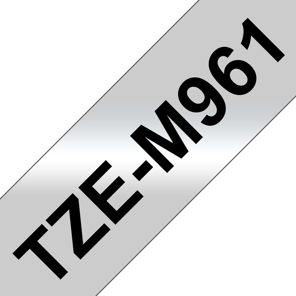 Ruban laminé mat Brother TZe-M961 / TZEM961, noir sur argent mat, 36 mm x 8 m