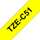 Brother TZe-C51 / TZEC51 fluorescent laminated tape, black on fluorescent yellow, 24 mm x 5 m