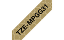 Brother Schriftband gemustert TZe-MPGG31 / TZEMPGG31, schwarz auf Goldmuster, 12 mm x 4 m