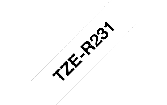 Brother Satinband TZe-R231 / TZER231, schwarz auf weiß, 12 mm x 4 m