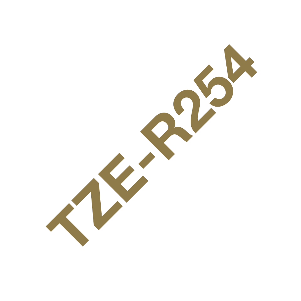 Brother Satinband TZe-R254 / TZER254, gold auf weiß, 24 mm x 4 m