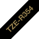Brother TZe-R354 / TZER354 satin ribbon, gold on black, 24 mm x 4 m