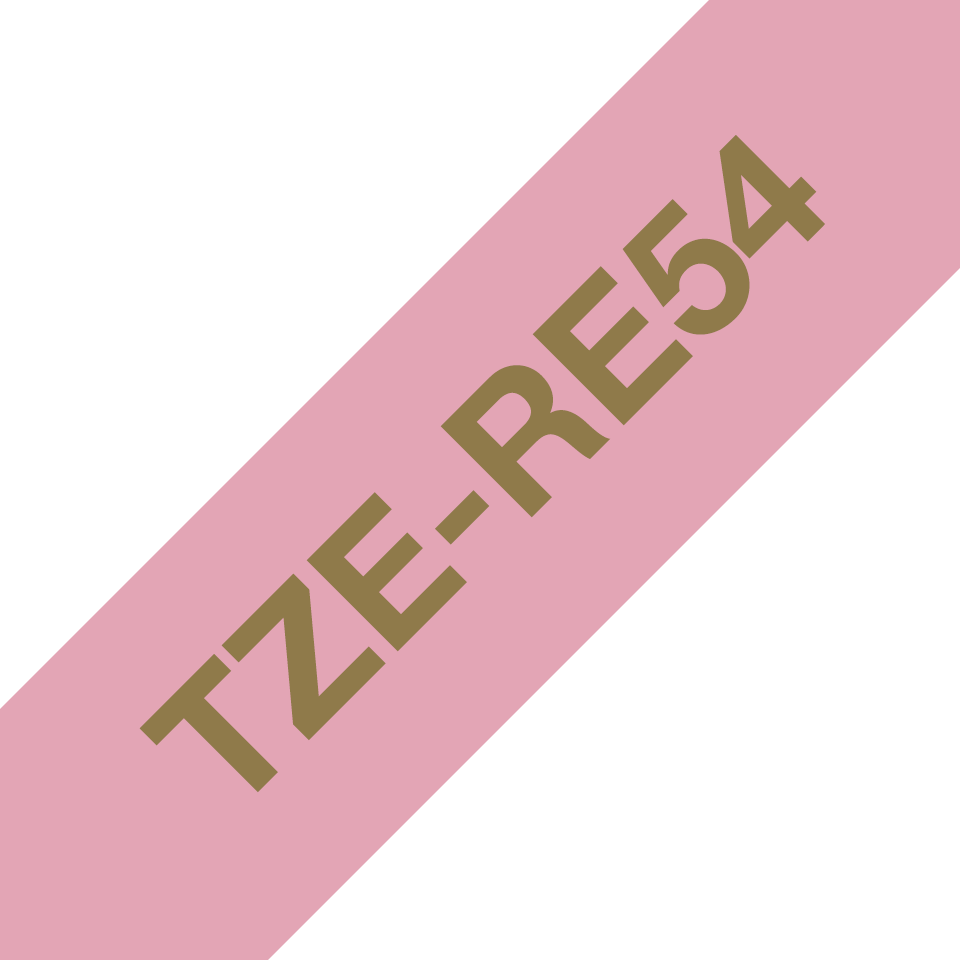 Brother Satinband TZe-RE54 / TZERE54, gold auf rosa, 24 mm x 4 m