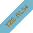 Brother TZe-RL54 / TZERL54 satin ribbon, gold on light blue, 24 mm x 4 m