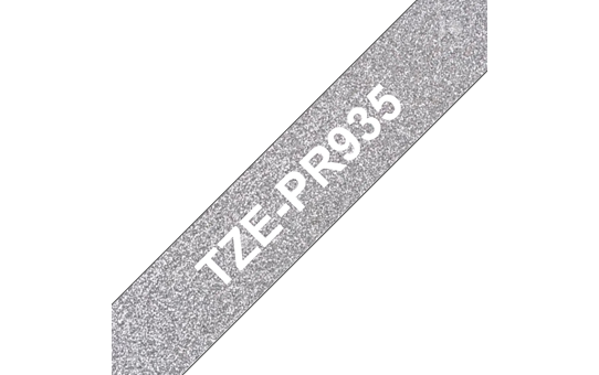 Brother TZe-PR935 / TZEPR935 premium laminated tape, white on silver, 12 mm x 8 m