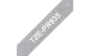 Brother TZe-PR935 / TZEPR935 premium laminated tape, white on silver, 12 mm x 8 m