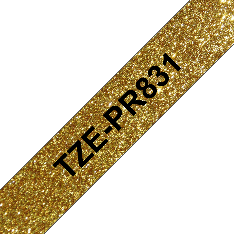 Brother TZe-PR831 / TZEPR831 premium laminated tape, black on gold, 12 mm x 8 m