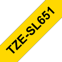Brother TZe-SL651 / TZESL651 self-laminating tape, black on yellow, 24 mm x 8 m