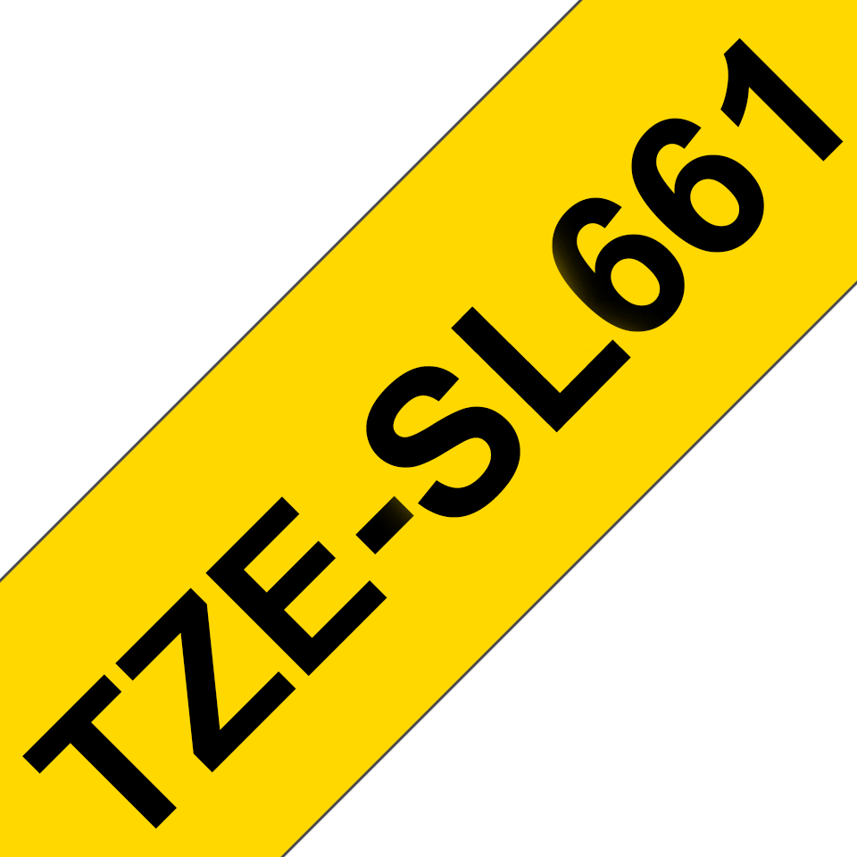 Brother Selbstlaminierendes Schriftband TZe-SL661 / TZESL661, schwarz auf gelb, 36 mm x 8 m