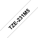 Brother TZe-231M5 / TZE231M5 laminated tape, black on white, 12 mm x 8 m (5 cassettes)