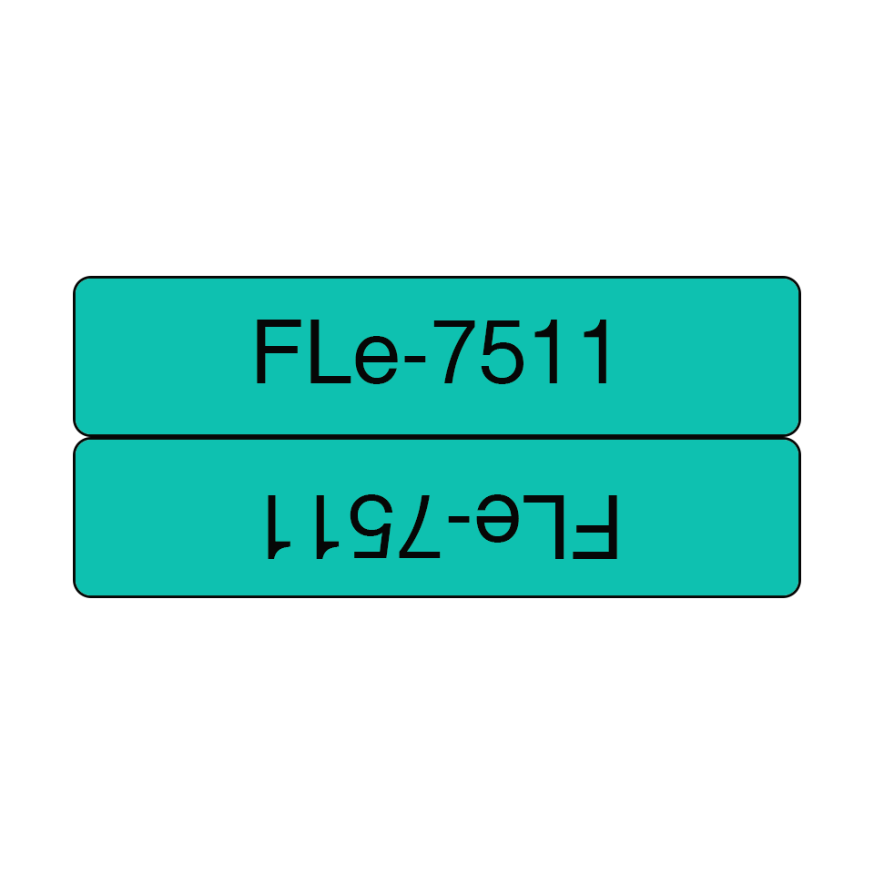 Brother FLe-7511 / FLE7511 die-cut flag labels, black on green, 21 x 45 mm, 72 labels